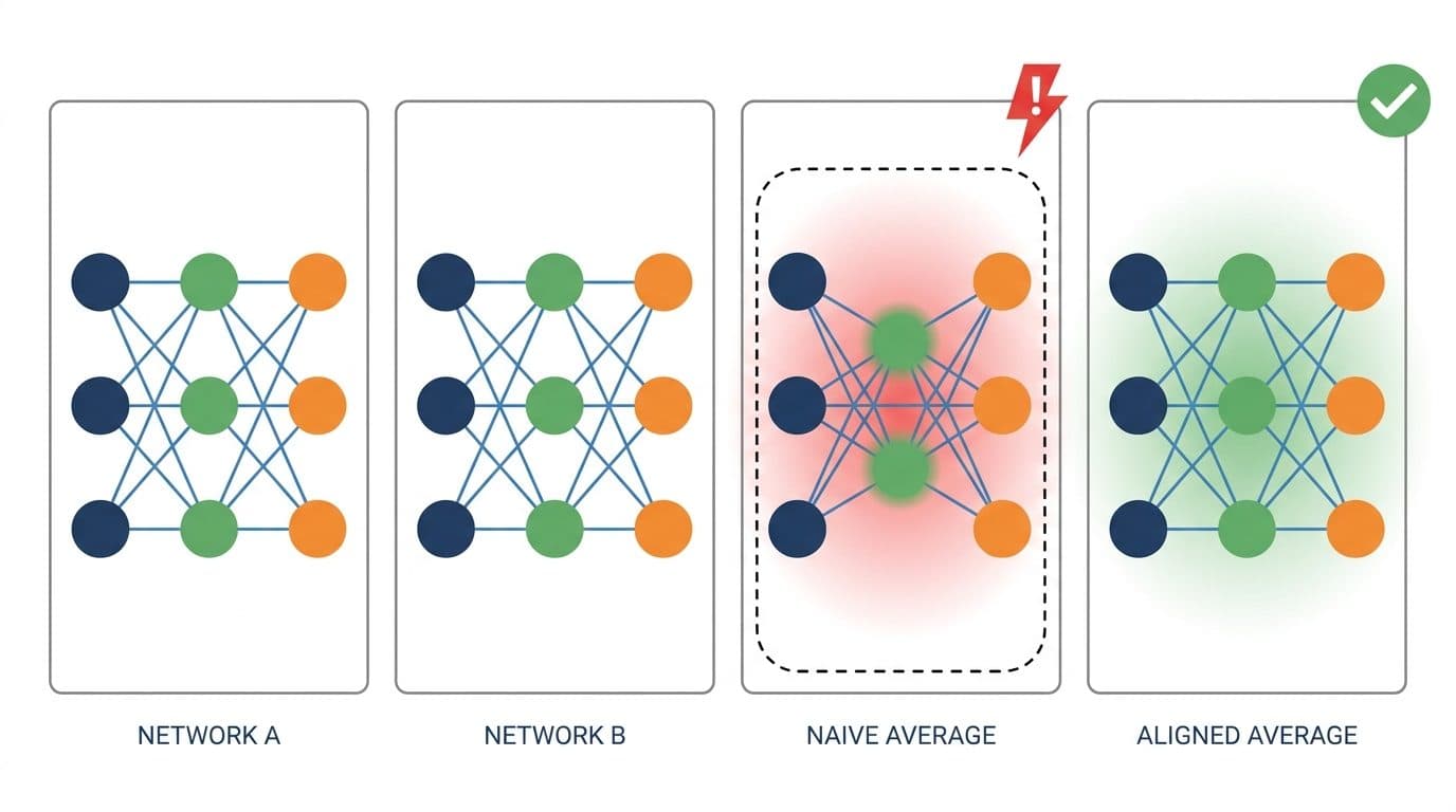 The Symmetry That Breaks Neural Network Averaging