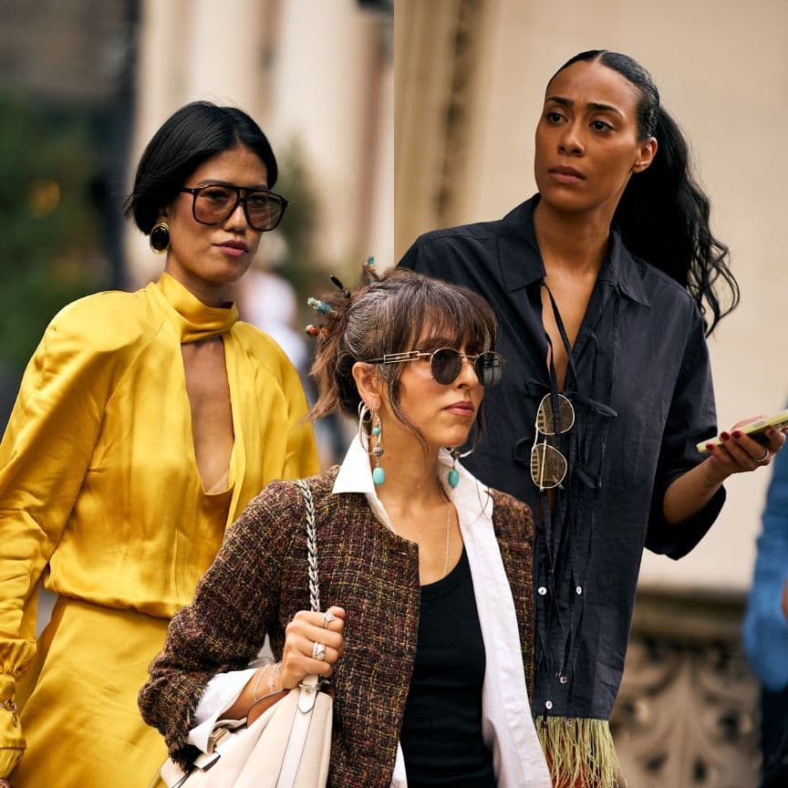 The Best New York Fashion Week Street Style Beauty Looks Are All About Funky Updos and Bare Skin