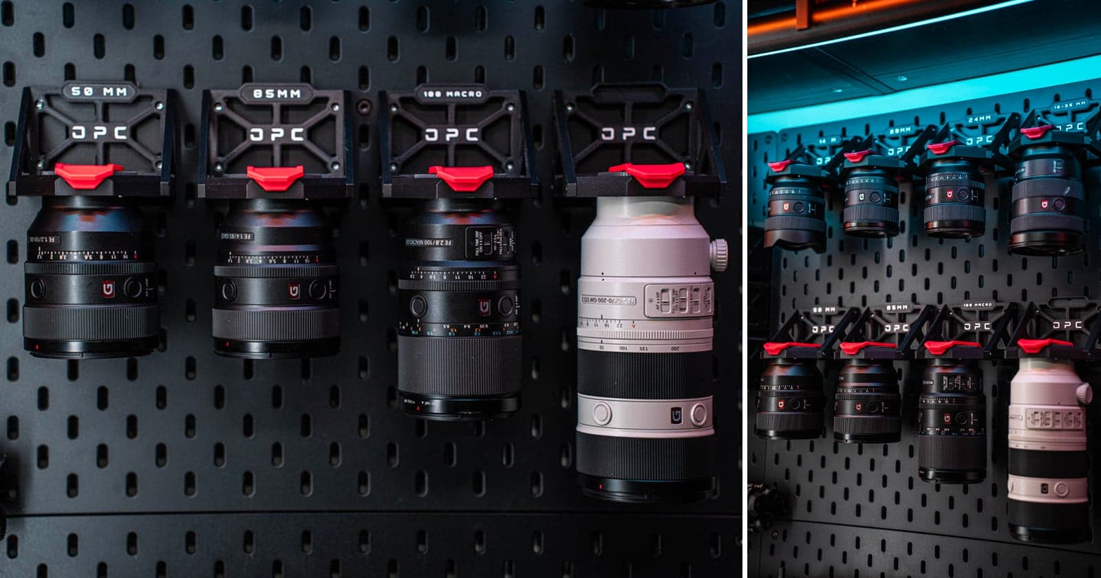 OPC Lens Dock-E Offers Wall-Mounted Storage for E-Mount Lenses