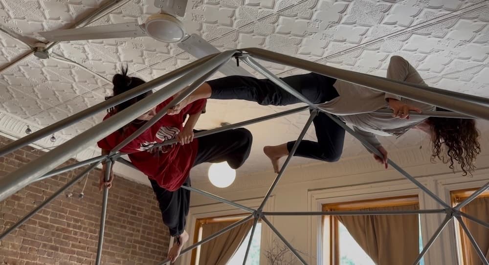 A 30-minute contemporary dance duet on a geodesic dome danced by Chelsea Ainsworth and Adia Anselmi