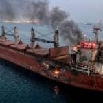 Bulk Carrier Struck By Unidentified Projectile Catches Fire Off Qatar