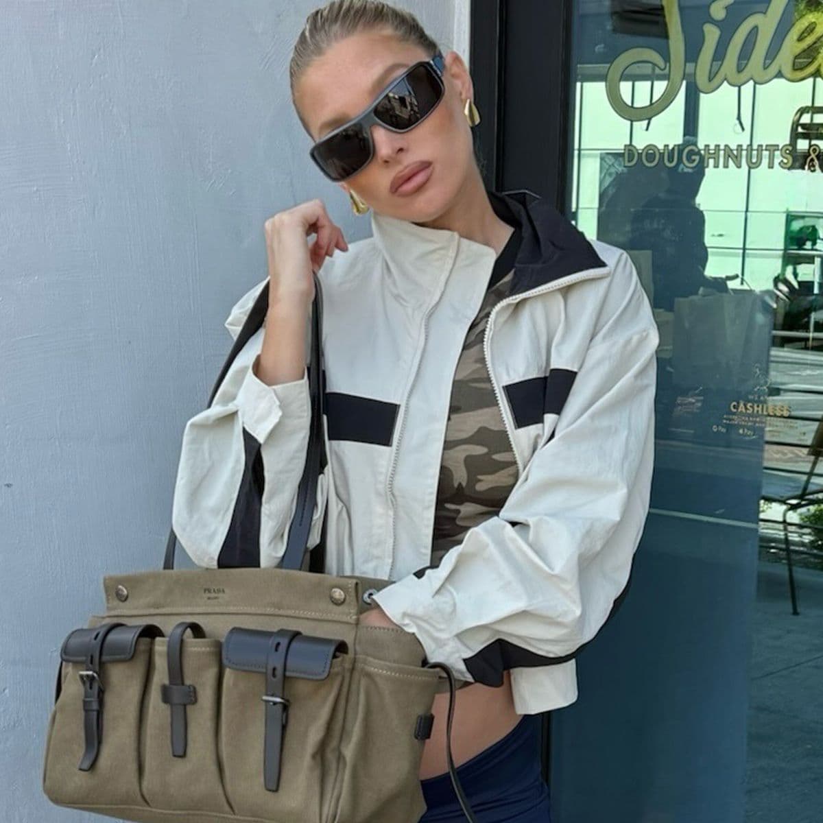 Not Capris, Not Poplin: The Cool-Girl Pant Trend Elsa Hosk Wears With Ballet Flats and Windbreakers