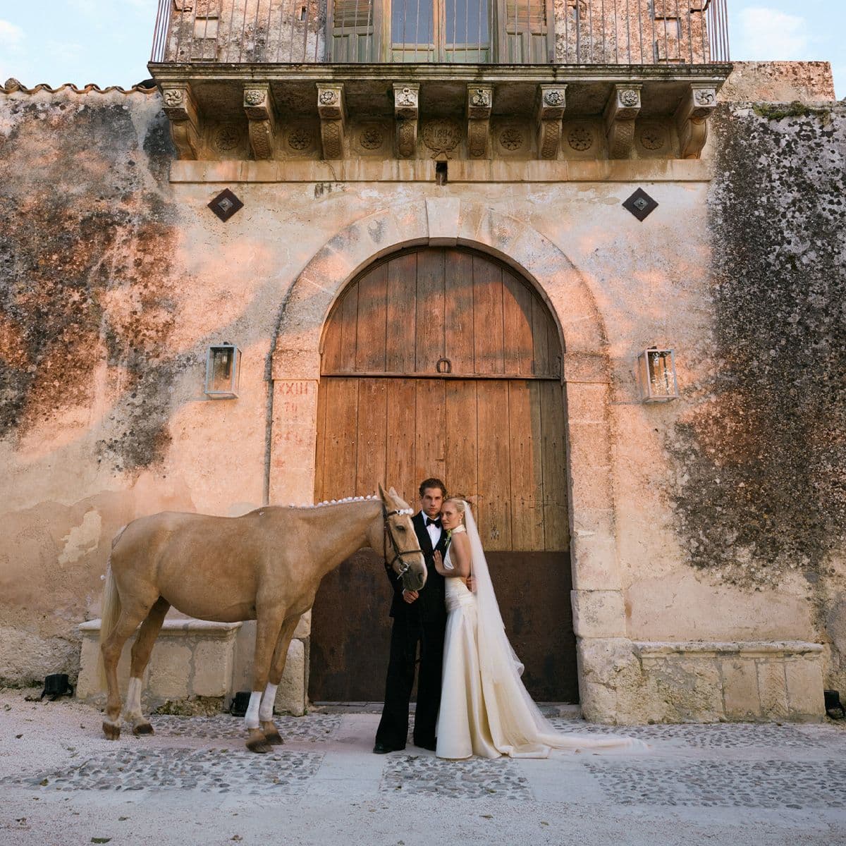 This Fashion Couple Tied the Knot at a 19th-Century Sicilian Masseria in Custom Looks Designed by the Bride