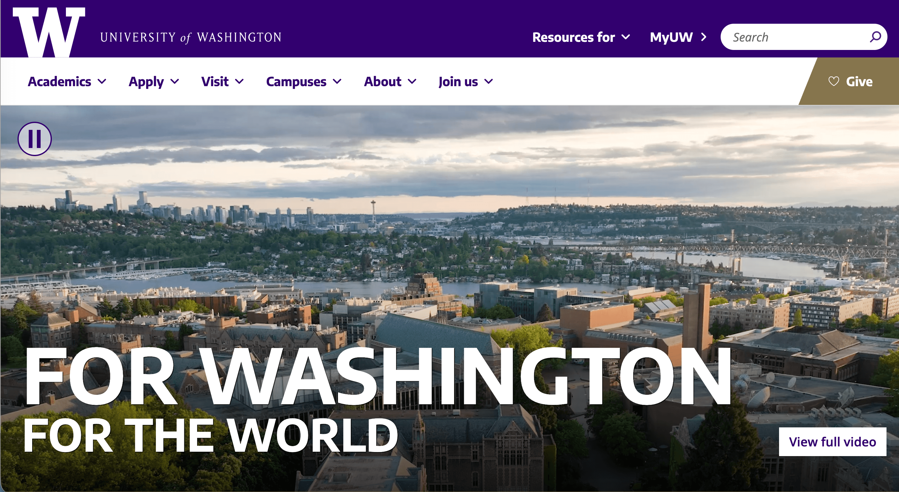 UW's new homepage: fresh look, better story, built for us